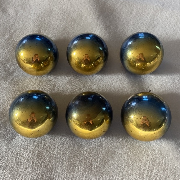 Vintage Shiny Brite Ombré Christmas ornaments Gold Silver Blue - Picture 15 of 16